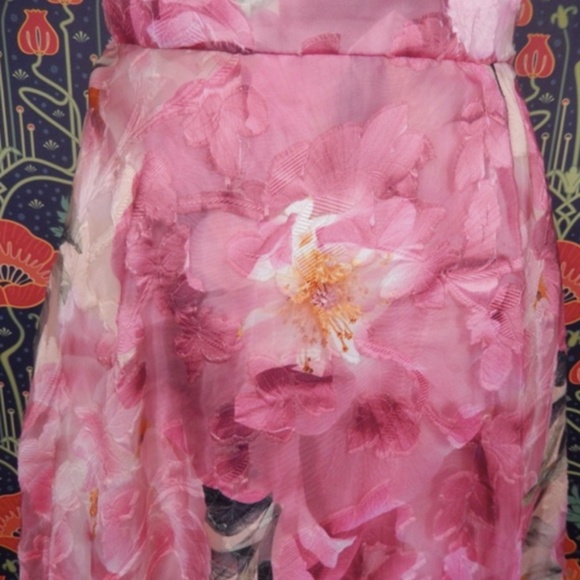 Xscape Pink Floral Off The Shoulder Formal Ball Gown Dress Nwt - Picture 5 of 7